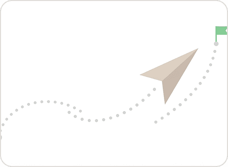 Avión de papel siguiendo una ruta hacia una nueva oportunidad.